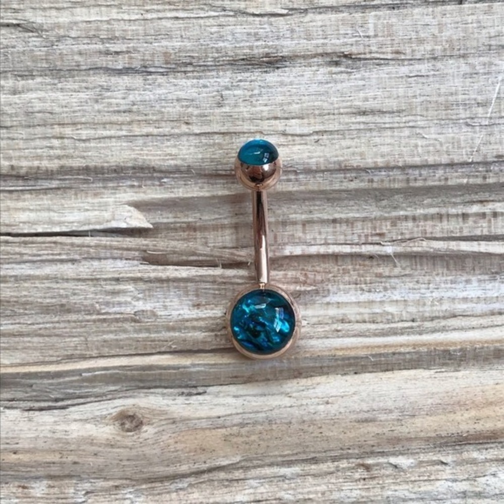Abalone Shell Rose Gold Belly Buttonโ Ring